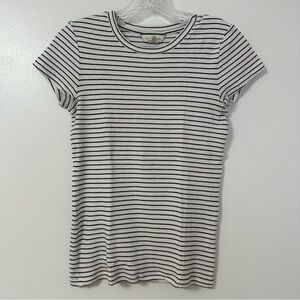 Club Monaco Ribbed Tee Striped Black & White